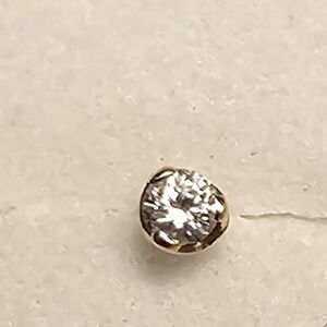 14k Solid Gold 2mm VS1 Ideal Diamond Threadless End For Nostril/Cartilage
